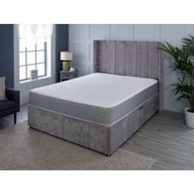 Memory Foam Budget Friendly Hybrid Spring Mattress - Grey / Small Double