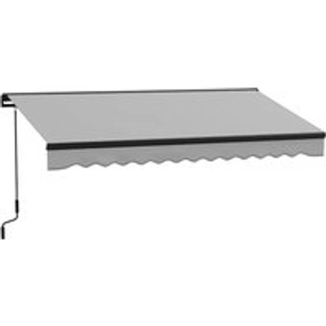 3.5 x 2.5m Electric Retractable Awning Aluminium Frame Sun Canopy - Light Grey - One Size