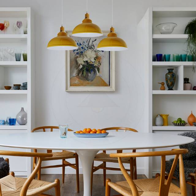 Breakwater Bay 3 - Light Kitchen Island Dome Pendant Yellow 116.84cm H X 177.8cm W X 76.2cm D