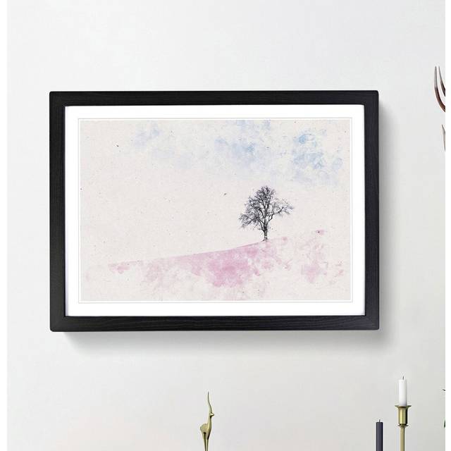 The Tree Swing - Picture Frame Painting Print - Black Framed (62cm H x 87cm W x 2cm D)