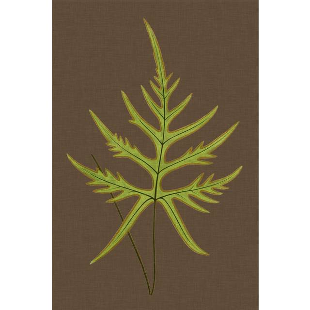 Ferns on Linen IV - Wrapped Canvas Painting (46cm H x 30cm W)