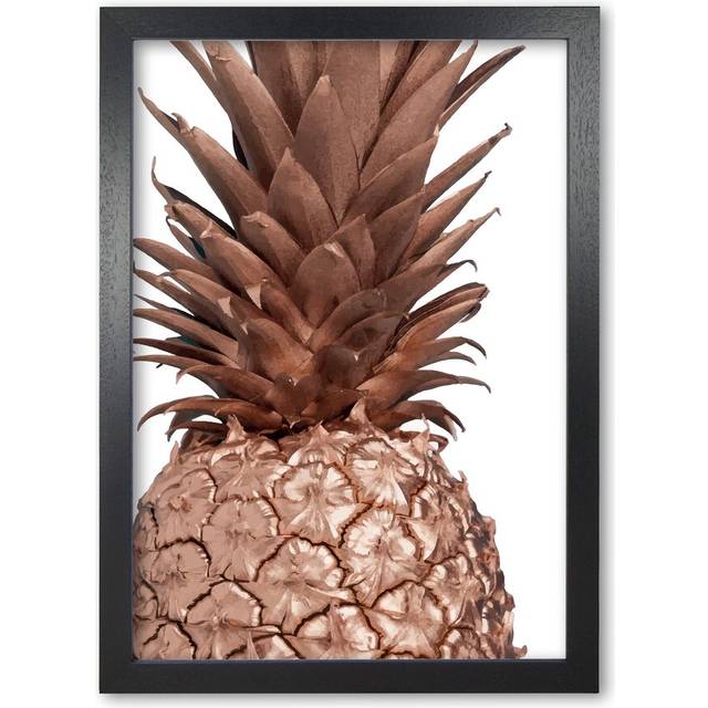 &#39;Pineapple&#39; Graphic Art - Black Grain Frame (60 cm H x 42 cm W x 5 cm D)