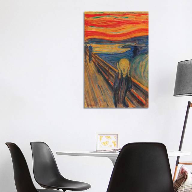 The Scream, 1893 (Oil, Tempera & Pastel on Cardboard) by Edvard Munch - Painting Print on Canvas - No Frame (101.6cm H x 66.04cm W x 1.91cm D)