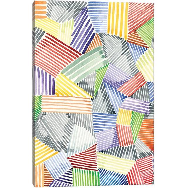 Crosshatch Quilt I by Nikki Galapon - Wrapped Canvas Graphic Art (30.48 cm H x 45.72 cm W)