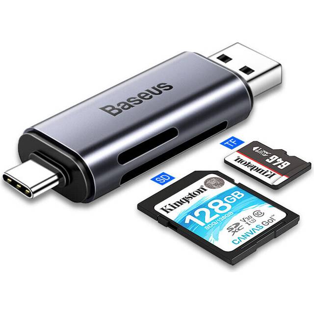 Baseus Aluminum Alloy+ABS High Speed Type C USB 3.0 OTG TF Camera Memory Card Reader For Smart Phone Tablet PC Laptop