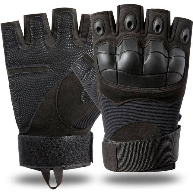 (a-Half Finger Black M) Tactical Military Hard Knuckle Gloves Army Airsoft Shooting Gloves Hunting Climbing Hiking Full&Half Finger Touch Screen Glove