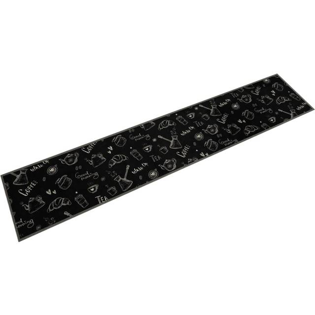 vidaXL Kitchen Rug Washable Morning 60 x 300 Sort Sort cm
