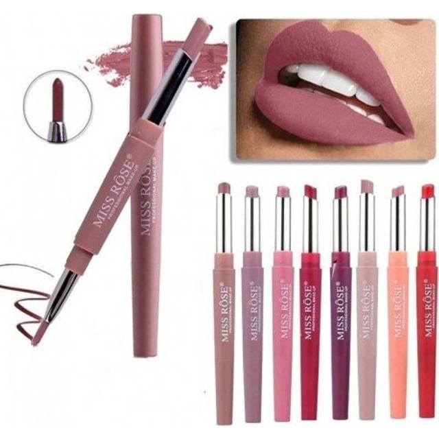 (04) 20 color matte lipstick lip liner 2 in 1 brand makeup lipstick matte durable waterproof nude red lipstick lips make up