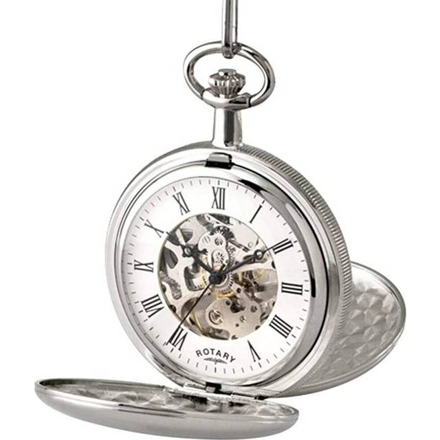 Rotary MP00726/01 Skeleton Mechanical Pocket Watch - W13116