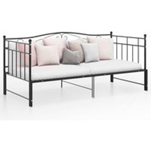 Pull-out Sofa Bed Frame Black Metal 90x200 cm - One Size