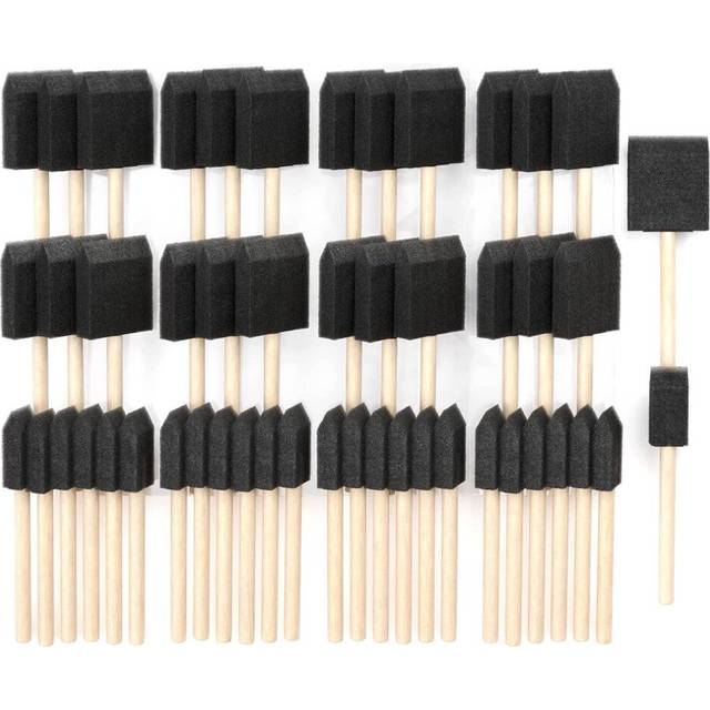 Foam Paint Brushes, Includes 50 Sponge 25 x 1 Inch Brushes and 2 Art Supplies for Painting