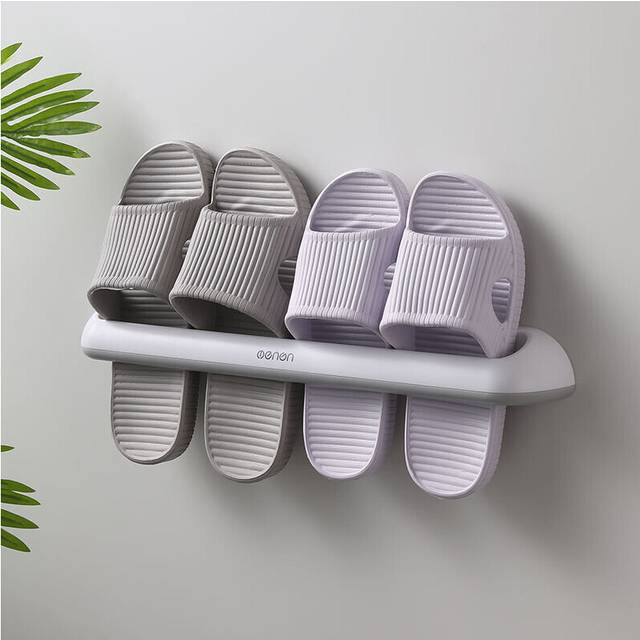 (a-06) Bathroom Shoes Storage Hanger Hanging Shoes Organizer Wall-mounted Plastic Shoe Storage Rack Slippers Rack Towel Shelf Organizer