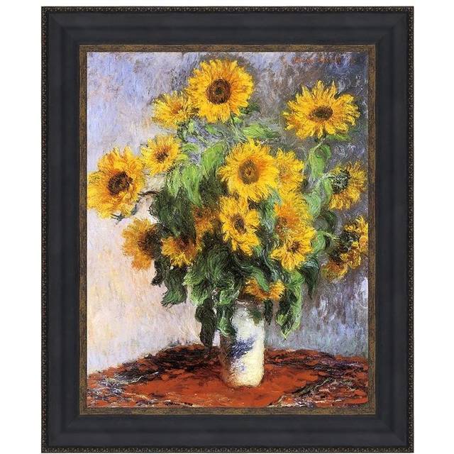 Bouquet Of Sunflowers Framed Canvas Replica Painting: Small