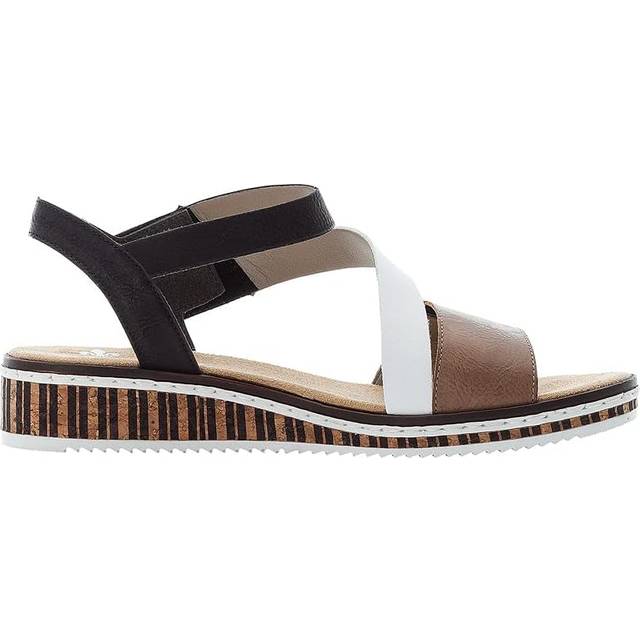 Rieker Damer V3670 sandal, Beige kombi, 37 EU