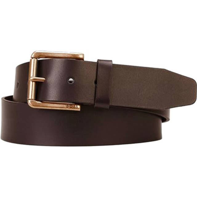 Leather belt with roller buckle