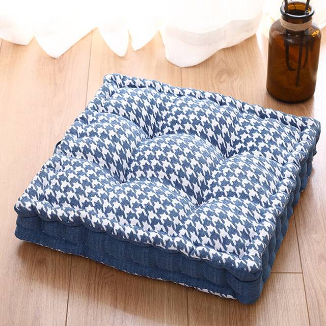 (Blue) Thickened Office Chair Cushion Floor Futon Tatami Bay Window Seat Cushion for Home Office