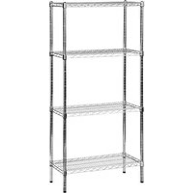 Chrome Wire Shelving with 4 Shelves - 1625 x 915 x 460mm - Starter Bay