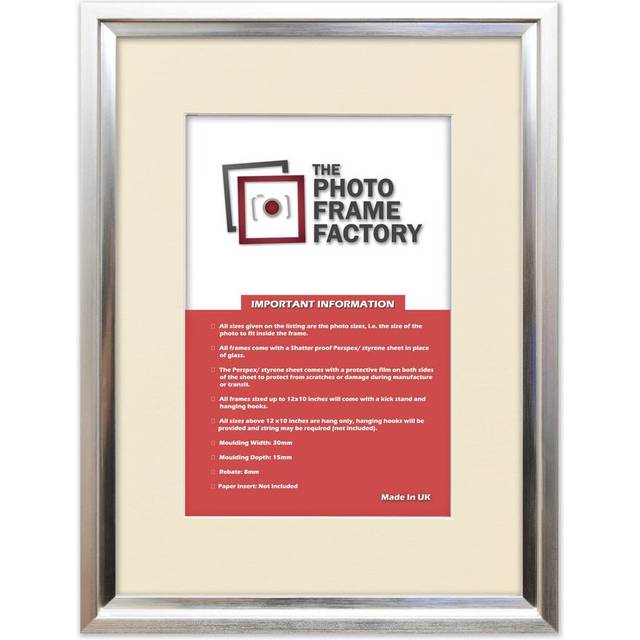 (Silver Frame Ivory Mount, 20x20CM Pic (25x25CM Frame)) Oslo Shabby Chic Range Silver Picture Frames  Art Poster Photo Frames With Multicolored Mounts