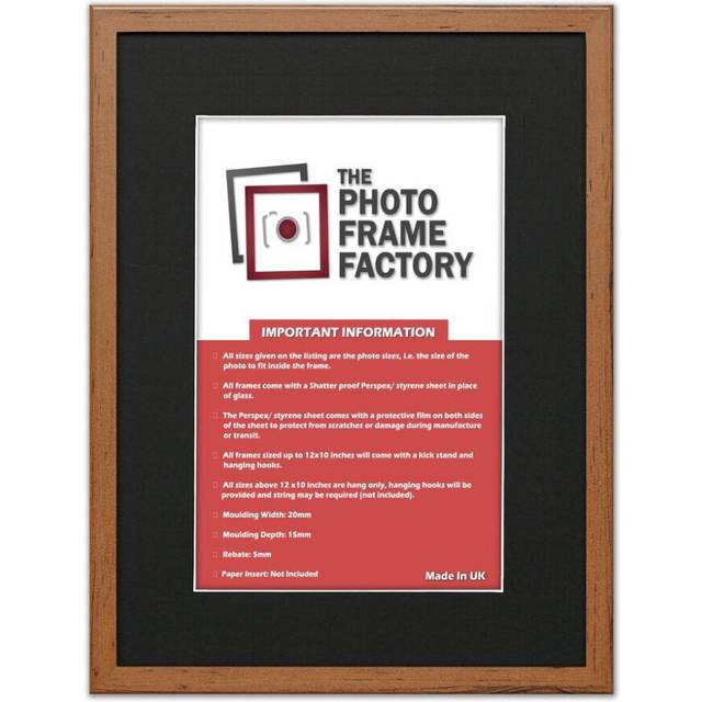 (Walnut Frame Black Mount, 5x5 Pic (7x7 Frame)) Thin Matt Picture Frames Walnut Photo Frames Poster Frames With Black, White or Ivory Mounts