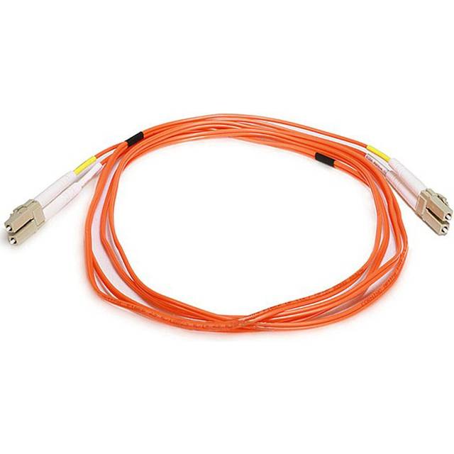 Monoprice OM1 Fiber Optic Cable, LC/LC UPC, Duplex Multi-Mode 62.5/125 Type, UL, OFNR, Orange, 2m