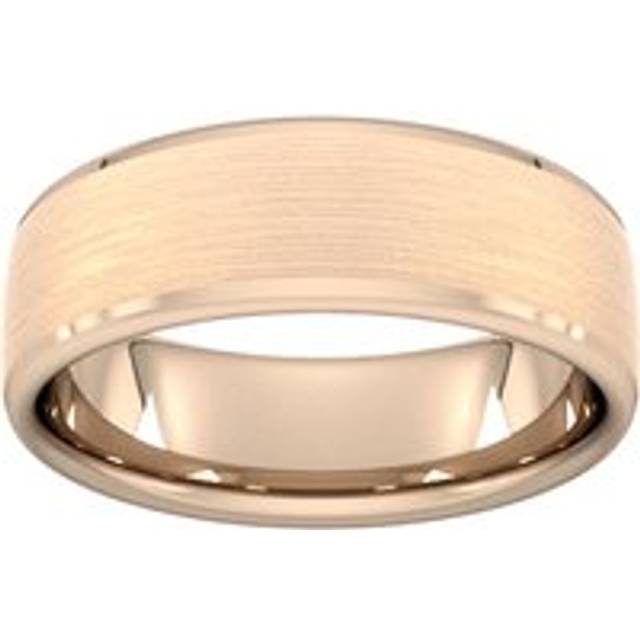 7mm Slight Court Extra Heavy Polished Chamfered Edges With Matt Centre Wedding Ring In 9 Carat Rose Gold - Ring Size V