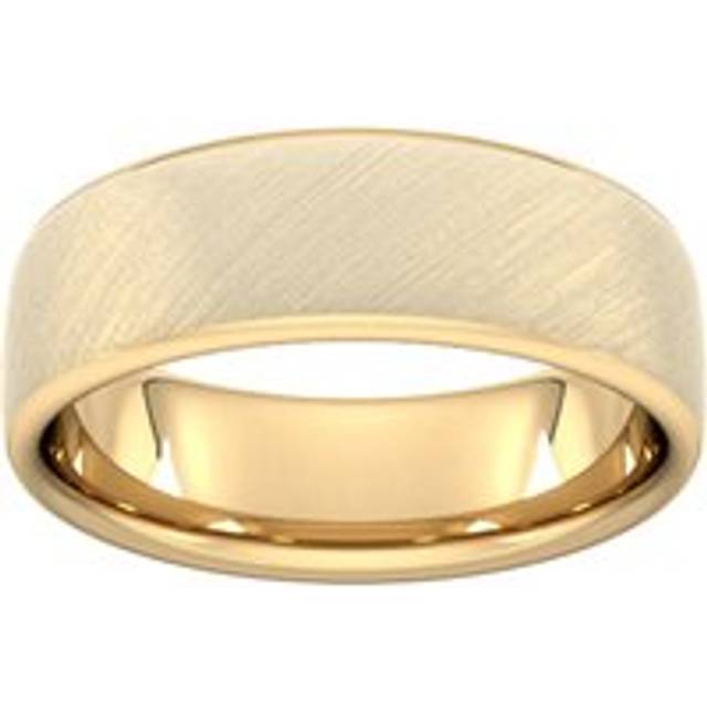 6mm Slight Court Heavy Diagonal Matt Finish Wedding Ring In 9 Carat Yellow Gold - Ring Size R