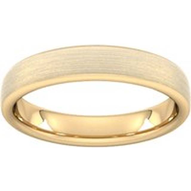 4mm Slight Court Heavy Matt Finished Wedding Ring In 18 Carat Yellow Gold - Ring Size R