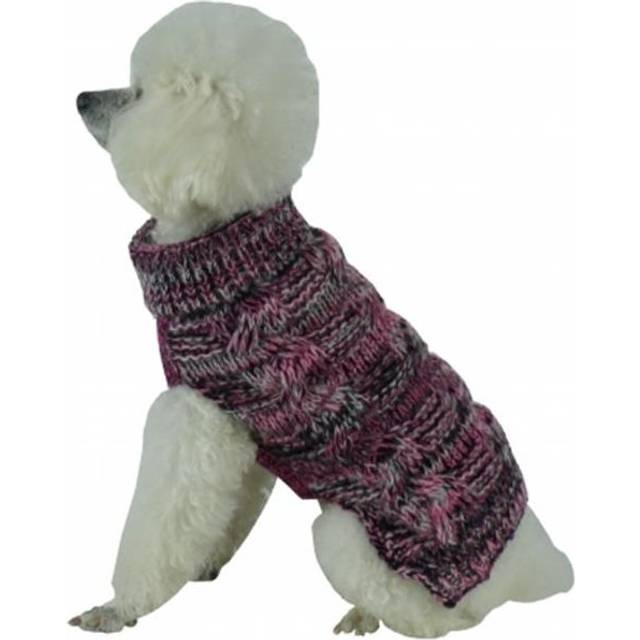 Royal Bark Heavy Cable Knitted Designer Fashion Dog Sweater, Small