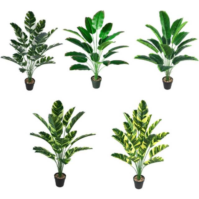 82cm Tropical Plant Large Artificial Banana Tree Fake Bird of Paradise Plastic Banana Leaves for Home Garden Wedding Decoration
