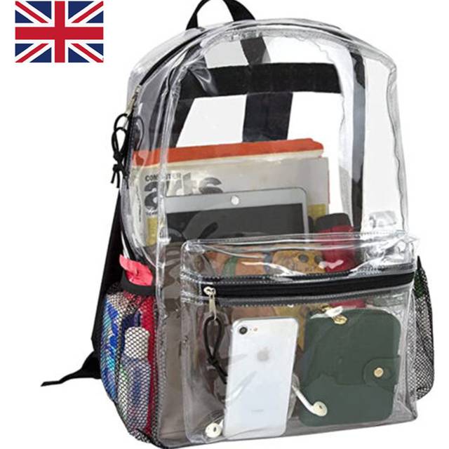 Transparent Bags Clear PVC Backpack Travel School Bag Rucksack Security