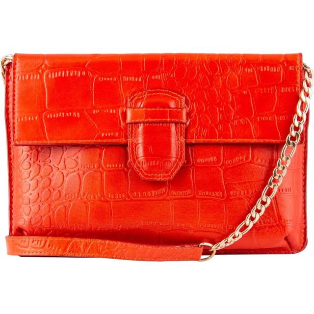 (Orange) Womens Leathr Clutch Alligator Printed Cowhide Bag
