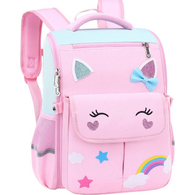 Unicorn Girls Backpacks for School Princess Bowknot Kids Bookbags Boys Dinosaur Backpack-PinkLarge