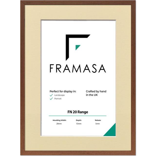 (Walnut Frame Ivory Mount, 30x40CM Pic (40x50CM Frame)) Thin Matt Picture Frames Walnut Photo Frames Poster Frames With Black, White or Ivory Mounts