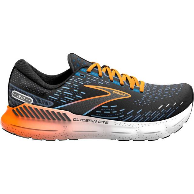 Brooks Glycerin Gts 20 herr Sneaker, Negro Azul Clásico Naranja, 46.5 EU