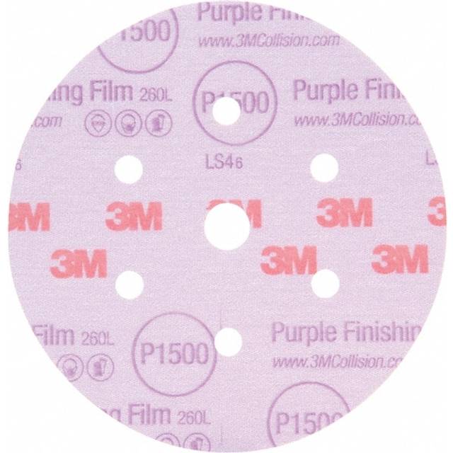 3M Hookit Purple Finishing Film Abrasive Disc 260L  30767  6 in  Dust Free  P1500  50 discs per carton