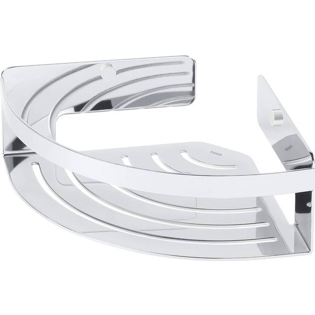 Tiger Bathroom Corner Shower Basket Organiser Storage Caddy Silver 1400430946