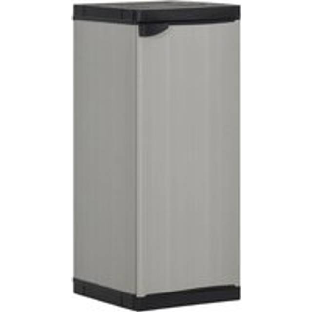 Garden Storage Cabinet with 1 Shelf Grey and Black 35x40x85 cm - One Size