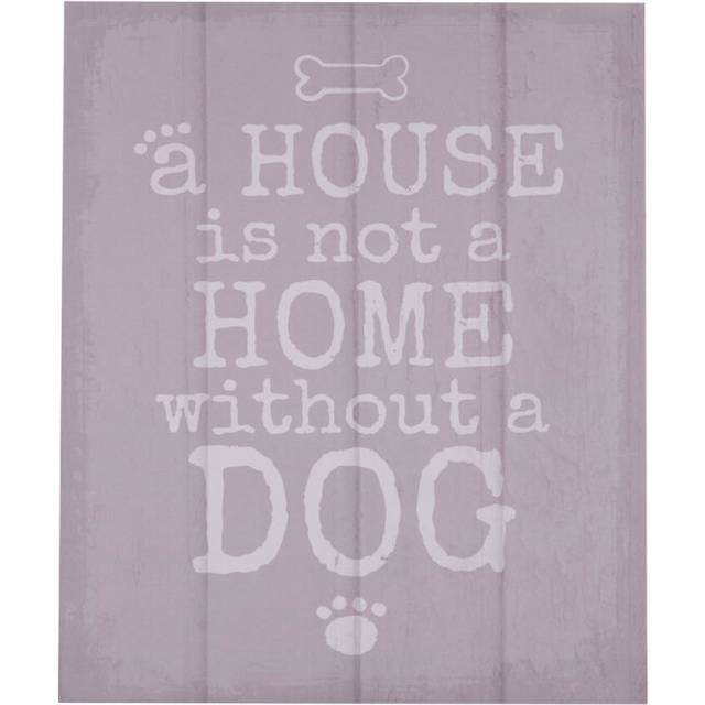 Dog Wall Plaque Home Wall Décor - Purple - One Size