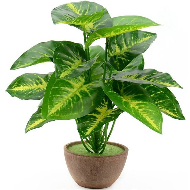 1Bouquet /18 leaves Artificial Palm Green Radish Plant Leaf For Home Wedding Table Decorations Fake Bonsai Tree Leaves Accessori