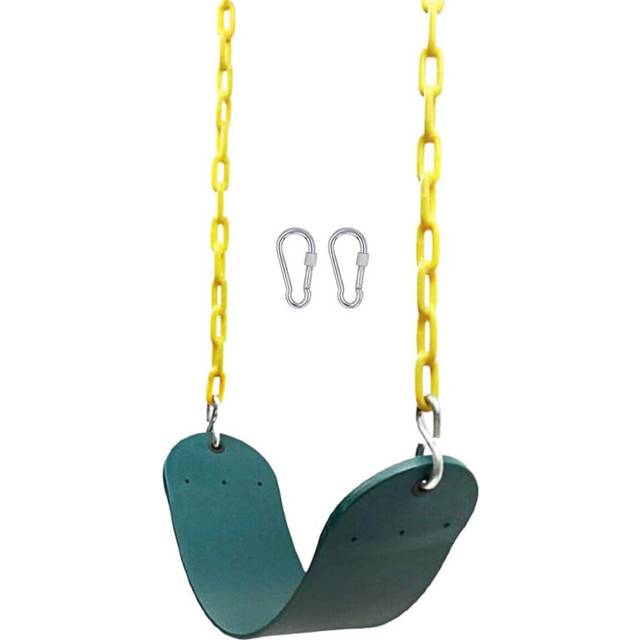 "(Yellow) Heavy Duty Swings Seats Playground Swing Set with 66"" Swing Chain and Snap Hooks For Kids Adults Playground Backyard"