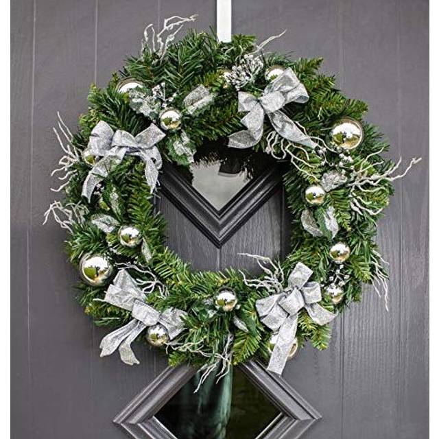 Marco Paul Christmas Wreath Silver 50cm - Multi - 50 x 50 x 8cm