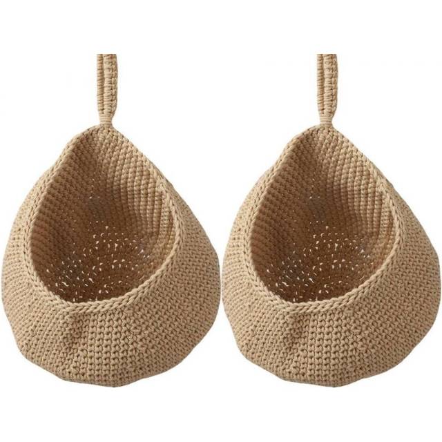 2 Pcs Wall Hanging Vegetable And Fruit Basket Woven Fruit Basket