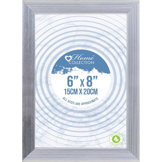 [set of 2] 6"x8" photo picture glass frame silver home decor wall hang portrait