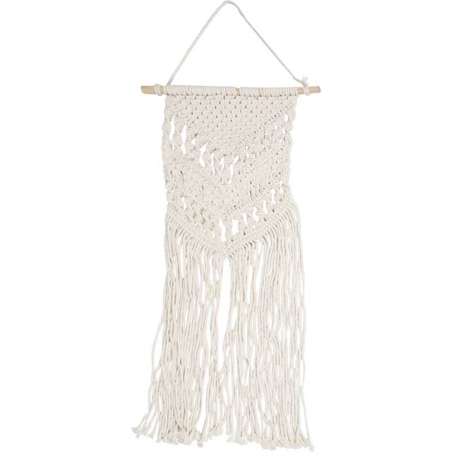 Macrame Woven Wall Hanging - Boho Style Bohemian Room Geometric Art Decor - Beautiful Apartment Dorm Room Decoration, 14in W x 33in L