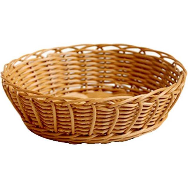 Imitation Rattan Round Home Desktop Snack Fruit Rattan Storage Basket
