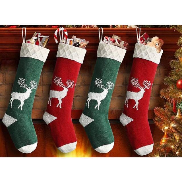 Set Of 4 46cm Large Classic Personalized Christmas Hanging Stocking
