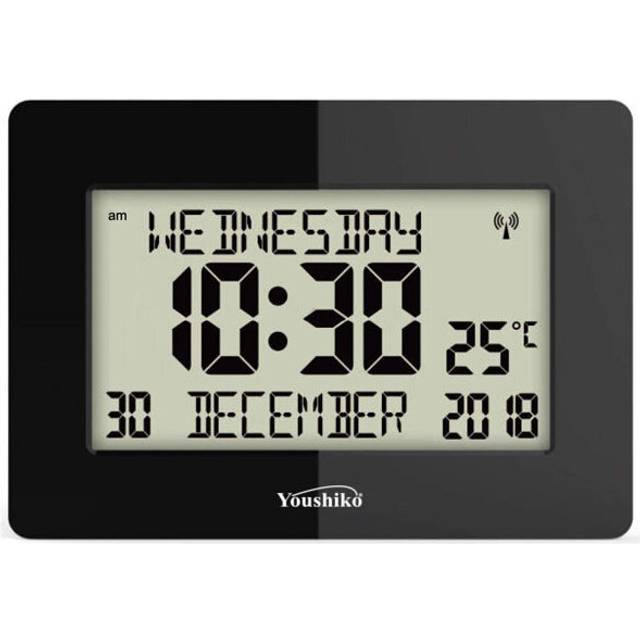 Radio Controlled Silent Large LCD Wall Clock (Official UK Version) Auto Set Up