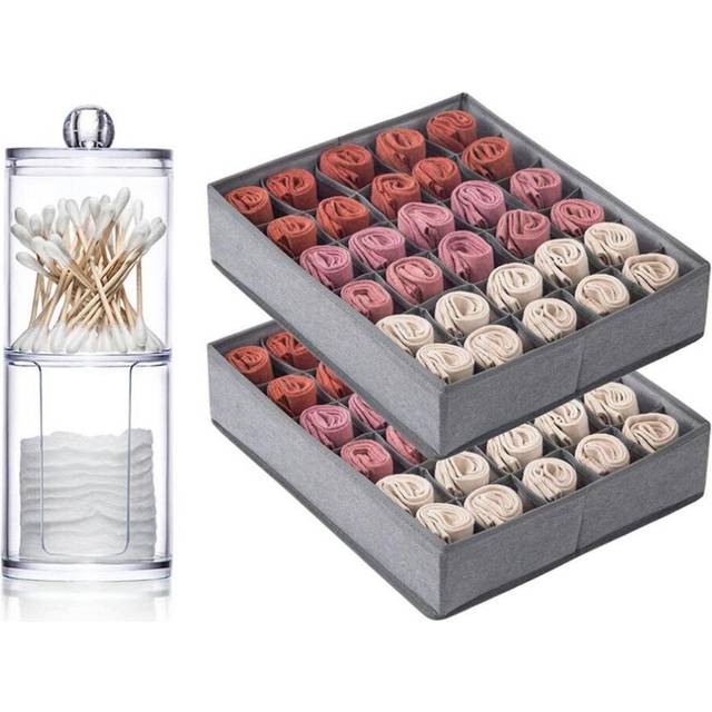 Two-layer Acrylic Organizer Plastic Transparent Round Storage Box