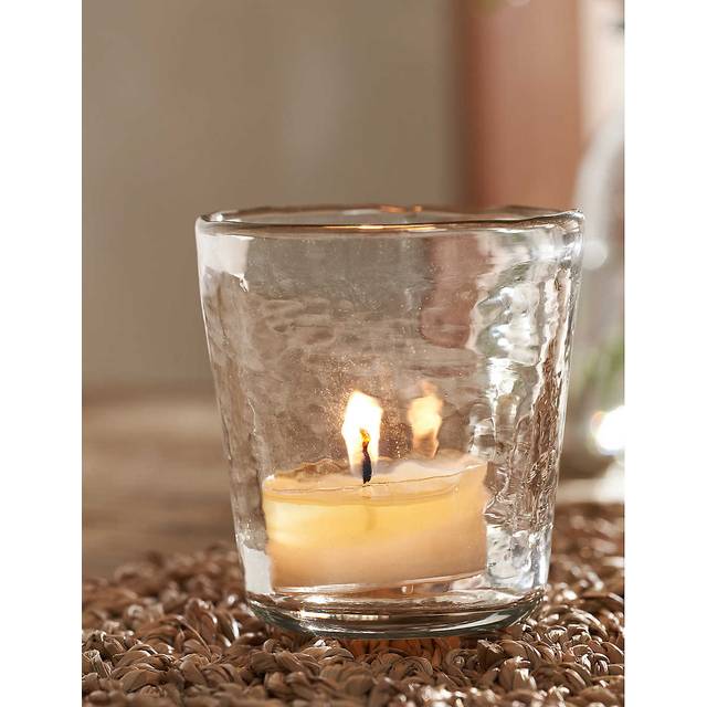 The White Company Jago Small Hammered-glass Tealight Holder 13cm 1 Size - CLEAR