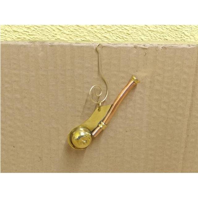 4 in. Solid Brass & Copper Bosun Whistle Christmas Ornament